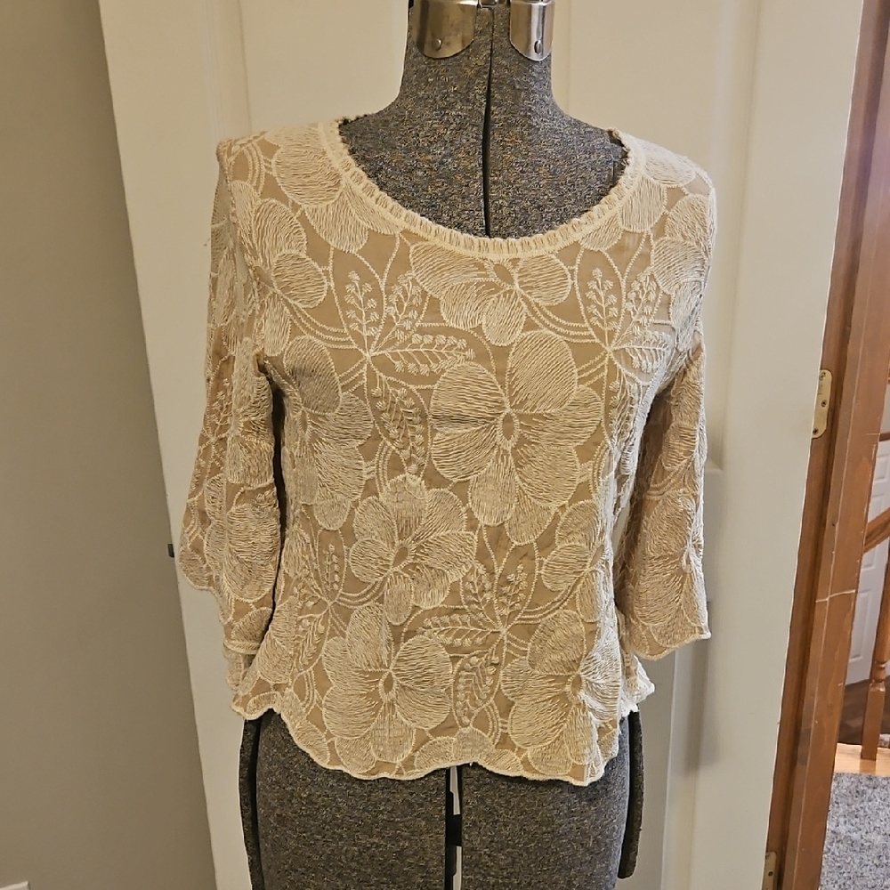 Solitaire Floral Embroidered Rayon Blouse - Picture 1 of 7